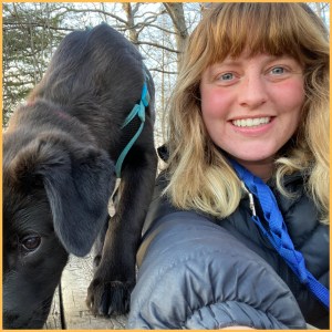 Kasia Whitelaw and her puppy Lou